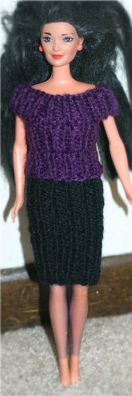 Free Knitting Pattern: Barbie Shirt & Skirt using Worsted Weight Yarn