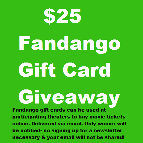 $25 Fandango Gift Card Giveaway. Zero Spam