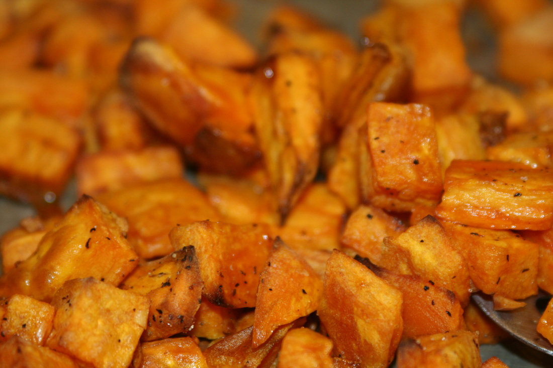 Oven Roasted Squash (or Sweet Potato) with Garlic- yummy with firm texture