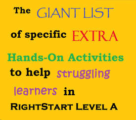 Giant List of Extra Hands-On Activities to Help Struggling Learners in RightStart Math Level A