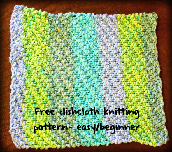 Free dishcloth knitting pattern- Diagonal Dishcloth easy for beginners